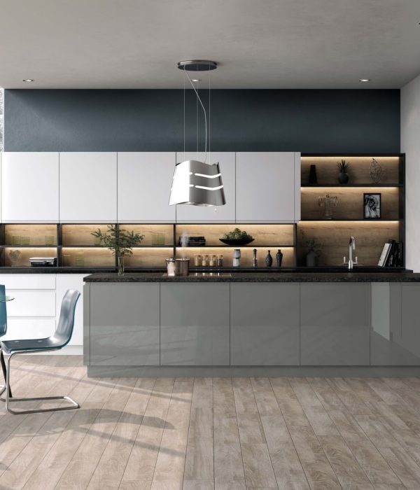 Lucente gloss dust grey kitchen